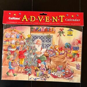 Vintage New Festive Advent Calendar with Holiday Scene